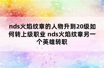 nds火焰纹章的人物升到20级如何转上级职业 nds火焰纹章另一个英雄转职